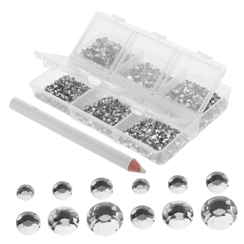 FONDOTIN 1 Satz Flachen Strasssteinen für Nagelkunst Nail Rhinestones Klare für DIY Nail Art Hochzeiten Partys und Besondere Anlässe von FONDOTIN