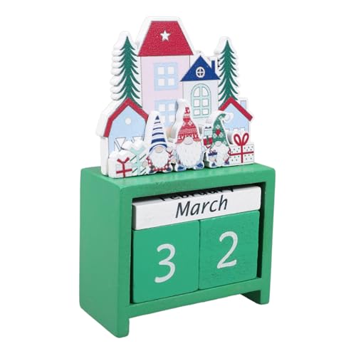 FONDOTIN 1 Satz Weihnachts-Countdown-Kalender Weihnachtsdeko weihnachtsfest Praktischer Adventskalender Holz Adventskalender Countdown-Kalender aus Holz Weihnachtsgeschenk Wohnkultur Green von FONDOTIN