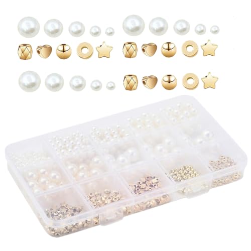 FONDOTIN 1 Schachtel Boxen Imitation Perlen Spacer Beads mit Sternförmige Abstandshalter für DIY Schmuckherstellung Perlen für Armbänder Halsketten Bastelperlen für Charms und Handgemachte FONDOTIN 1 Schachtel Boxen Imitation Perlen Spacer Beads mit Sternförmige Abstandshalter für DIY Schmuckherstellung Perlen für Armbänder Halsketten Bastelperlen für Charms und Handgemachte von FONDOTIN