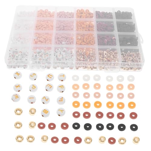 FONDOTIN 1 Schachtel Buchstabenperlen Set für Diy Armbänder Soft Polymer Clay Beads mit Abstandshaltern Gestaltung für Handgefertigten Schmuck Kreative Bastelideen FONDOTIN 1 Schachtel Buchstabenperlen Set für Diy Armbänder Soft Polymer Clay Beads mit Abstandshaltern Gestaltung für Handgefertigten Schmuck Kreative Bastelideen von FONDOTIN