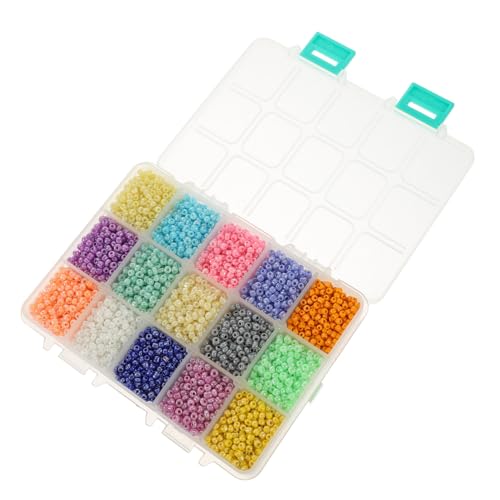 FONDOTIN 1 Schachtel Bunte Kleine Glasperlen für DIY Schmuckherstellung Armbänder Halsketten Basteln Zubehör Glatte Oberfläche Komfortabel für Individuelle Handarbeiten von FONDOTIN