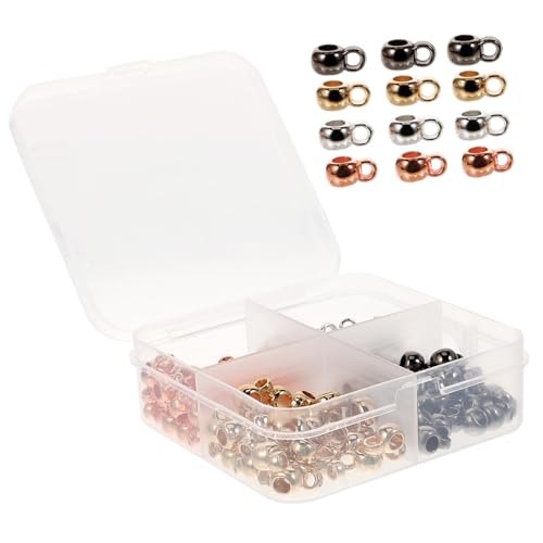 FONDOTIN 1 Schachtel Bunte Kunststoff Spacer Perlen Runde Verbindungskugeln für Schmuckherstellung DIY Armband Halskette Basteln Schmuck Dekoration in Aufbewahrungsbox von FONDOTIN