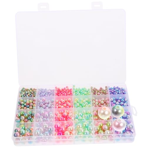 FONDOTIN 1 Schachtel DIY Perlen Set Imitationsperlen Set mit Verschiedenen für Armband und Schmuckherstellung Kreative Spacer Perlen Bunten Farbtönen von FONDOTIN