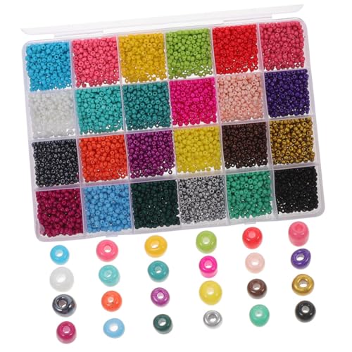 FONDOTIN 1 Schachtel Farben Glasperlen DIY Runde Perlen für Armbänder und Multifunktionale Bastelperlen für Schmuckherstellung von FONDOTIN
