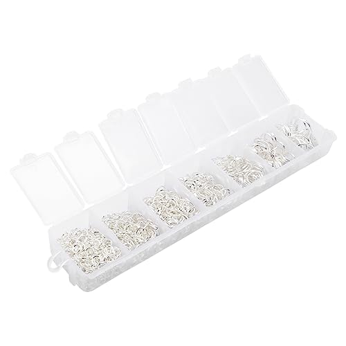 FONDOTIN 1 Schachtel Schmuck Zubehör Set DIY Verbindung Ringe für Schlüsselanhänger und Schmuckherstellung mit Silbernen Offenen Ringen für Armbänder und Ohrringe von FONDOTIN