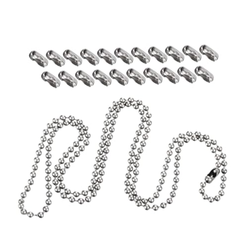 FONDOTIN 1 Set Edelstahl-kugelketten Mit Perlenketten Und Verbindern Für Die Schmuckherstellung, Diy-bastelarbeiten, Leere Hundemarken-halskette FONDOTIN 1 Set Edelstahl-kugelketten Mit Perlenketten Und Verbindern Für Die Schmuckherstellung, Diy-bastelarbeiten, Leere Hundemarken-halskette von FONDOTIN