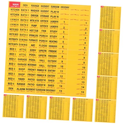 FONDOTIN 10 Blatt Elektrische Sicherungskasten Aufkleber Selbstklebend Bunte Schaltkasten Etiketten zur Einfachen Stromkreiskennzeichnung und Übersichtlichen Organisation für Hausgebrauch von FONDOTIN