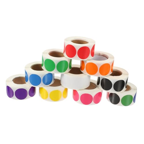 FONDOTIN 10 Rollen Farbenfrohe Klebepunkte Selbstklebende Farbcodierung Aufkleber Kleine Kreissticker Vielseitig zum Beschriften und Dekorieren für Büro Schule Haushalt FONDOTIN 10 Rollen Farbenfrohe Klebepunkte Selbstklebende Farbcodierung Aufkleber Kleine Kreissticker Vielseitig zum Beschriften und Dekorieren für Büro Schule Haushalt von FONDOTIN