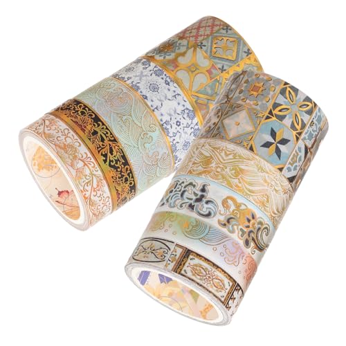 FONDOTIN 10 Rollen Washi Tape Buntes DIY Klebeband für Scrapbooking und Tagebuchgestaltung Handreißbar Rückstandsfrei Entfernbar Kreative Bastelsticker für Kunst und Handwerk von FONDOTIN