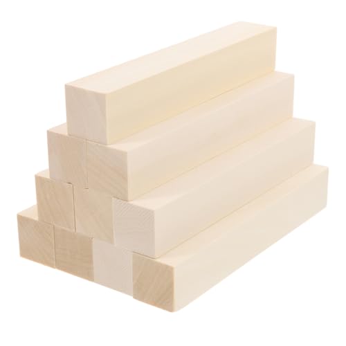 FONDOTIN 10 Stück Basswood Gravur Kit Dandiya-Sticks für Garba Holz Basteldübel Dübelstange Babyparty-Blöcke zum Dekorieren Dübel zum Basteln Linde Beige von FONDOTIN
