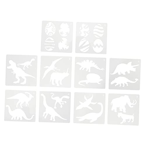 FONDOTIN 10 Stück Dinosaurier Schablonen für Wiederverwendbare Malvorlagen für DIY Wand und Textildekoration für Basteln und Malen mit Kindern FONDOTIN 10 Stück Dinosaurier Schablonen für Wiederverwendbare Malvorlagen für DIY Wand und Textildekoration für Basteln und Malen mit Kindern von FONDOTIN
