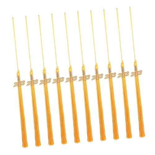 FONDOTIN 10 Stück Doktorhut Quaste Goldhut Akademische Abschlussquaste Klasse von 2023 Quaste abschlussfeier graduation cap Quastenanhänger Zubehör für Abschlusskappen Polyester Golden FONDOTIN 10 Stück Doktorhut Quaste Goldhut Akademische Abschlussquaste Klasse von 2023 Quaste abschlussfeier graduation cap Quastenanhänger Zubehör für Abschlusskappen Polyester Golden von FONDOTIN