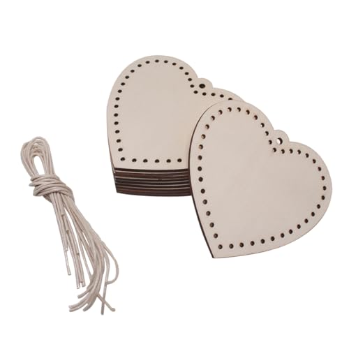 FONDOTIN 10 Stück Herzförmige Holzscheiben Natürliche Holzverzierungen mit Löchern für Hochzeiten Valentinstag und DIY Bastelprojekte FONDOTIN 10 Stück Herzförmige Holzscheiben Natürliche Holzverzierungen mit Löchern für Hochzeiten Valentinstag und DIY Bastelprojekte von FONDOTIN