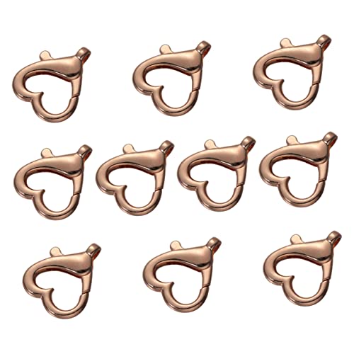 FONDOTIN 10 Stück Herzförmige Metallschnallen für DIY Taschen und Koffer Leicht und Langlebig für Armbänder Schlüsselanhänger und Mehr Gold Nr von FONDOTIN