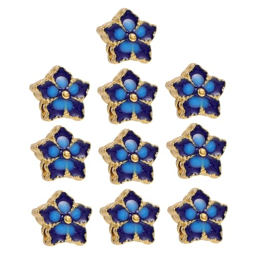 FONDOTIN 10 Stück Teiliges Doppelseitige Fünfblättrige Blumen anhänger aus Emaillegierung in Blau Runde DIY Schmuckperlen mit Glatter Oberfläche für Ohrring Armbandgestaltung Vielseitige FONDOTIN 10 Stück Teiliges Doppelseitige Fünfblättrige Blumen anhänger aus Emaillegierung in Blau Runde DIY Schmuckperlen mit Glatter Oberfläche für Ohrring Armbandgestaltung Vielseitige von FONDOTIN