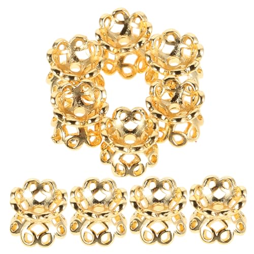FONDOTIN 10 Stück Teiliges Doppelseitige Kupfer Perlenkappen für Schmuckherstellung Stabile Spacer Bead Caps für Armbänder und Halsketten DIY Schmuckzubehör für Kreative Bastelarbeiten von FONDOTIN