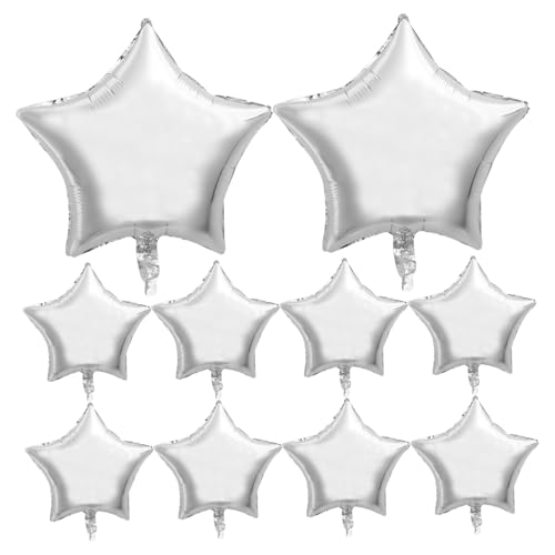 FONDOTIN 10 Stück Teiliges Fünf Sterne Folienballon Silber Helium und Luftfüllbar Wiederverwendbare Party Dekoration für Valentinstag Hochzeit Geburtstag Jubiläum FONDOTIN 10 Stück Teiliges Fünf Sterne Folienballon Silber Helium und Luftfüllbar Wiederverwendbare Party Dekoration für Valentinstag Hochzeit Geburtstag Jubiläum von FONDOTIN