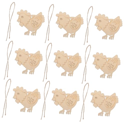 FONDOTIN 10 Stück Teiliges Holz Hühnchen Anhänger Unfertige Bastelornamente für Kreative Diy Projekte für Geburtstagsfeiern und Heimdekorationen FONDOTIN 10 Stück Teiliges Holz Hühnchen Anhänger Unfertige Bastelornamente für Kreative Diy Projekte für Geburtstagsfeiern und Heimdekorationen von FONDOTIN