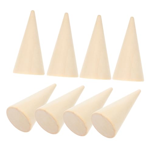FONDOTIN 10 Stück Teiliges Holzkegel Naturbelassen zum Basteln DIY Holz Schmuckständer Unbemalt für Malen und Dekorieren Finger Ring Display Organizer FONDOTIN 10 Stück Teiliges Holzkegel Naturbelassen zum Basteln DIY Holz Schmuckständer Unbemalt für Malen und Dekorieren Finger Ring Display Organizer von FONDOTIN
