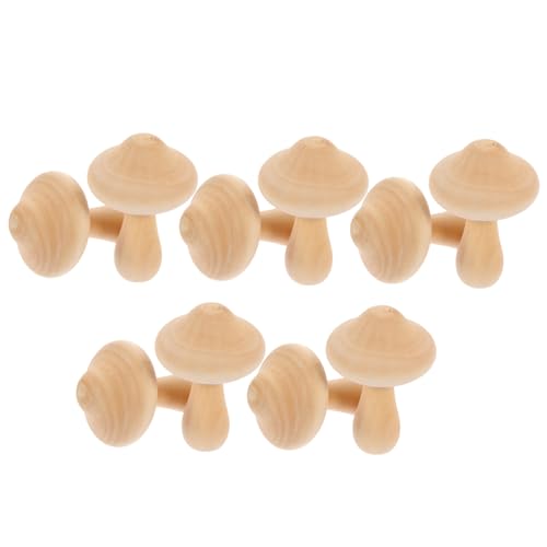 FONDOTIN 10 Stück Teiliges Holzpilz Deko zum Bemalen DIY Kreativspielzeug Handarbeit Holzmodelle Pilzfiguren für Wohn und Kinderzimmer Dekoration von FONDOTIN