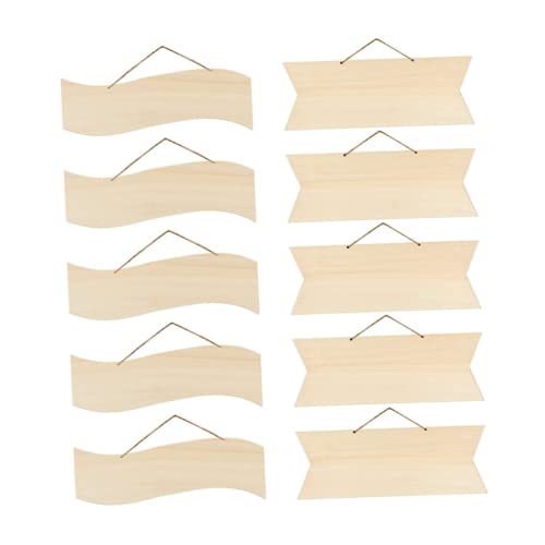 FONDOTIN 10 Stück Teiliges Holzschild zum Basteln Blanko DIY Hängeschild mit Seil Dekorative Küchenwand Deko Vielseitige Holzplaketten für Individuelle Beschriftung und Kreative von FONDOTIN