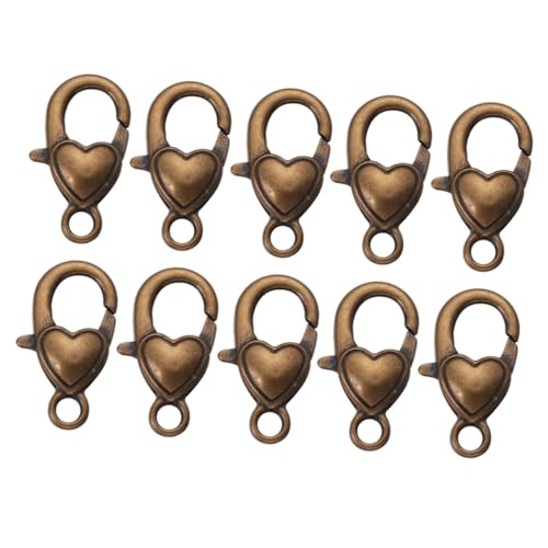 FONDOTIN 10 Stück Teiliges Legierungs Karabiner mit Herzmuster Langlebiger Schmuckverschluss für DIY Schlüsselanhänger Halsketten Armbänder zum Basteln und Schmuckherstellung Antike Bronze FONDOTIN 10 Stück Teiliges Legierungs Karabiner mit Herzmuster Langlebiger Schmuckverschluss für DIY Schlüsselanhänger Halsketten Armbänder zum Basteln und Schmuckherstellung Antike Bronze von FONDOTIN