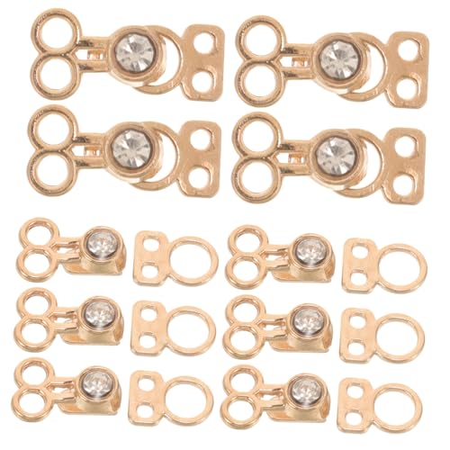 FONDOTIN 10 Stück Teiliges Metall Hakenverschluss für Kleidung Unsichtbarer Mantelverschluss in Gold Vielseitige Kleiderbund Schnalle Verdeckte Toggle Clips für Pullover und Jacken von FONDOTIN