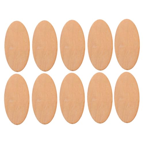 FONDOTIN 10 Stück Teiliges Ovale Holzscheiben Naturbelassen DIY Bastelholz Unvollendete Holzplatten zum Bemalen und Dekorieren für Kreative Holzdeko und Handarbeiten von FONDOTIN