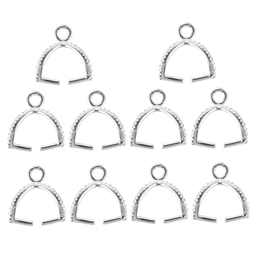 FONDOTIN 10 Stück Teiliges Quetschperlen Verschlüsse Kupfer Pinch Bails für Diy Schmuckherstellung Vielseitige Anhänger Verschlüsse für Halsketten und Armbänder Silberfarbene Metall von FONDOTIN