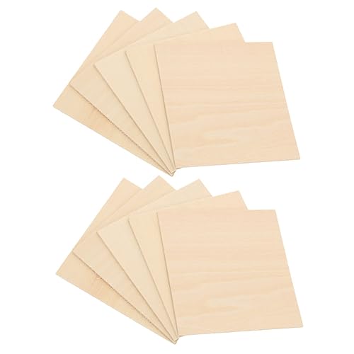 FONDOTIN 10 Stück Teiliges Rechteckige Holzplatten Naturbelassene Holzplaketten Hochwertigem Pappelholz Glatt Poliert zum Basteln Gravieren DIY Dekoration und Holzbrandkunst von FONDOTIN