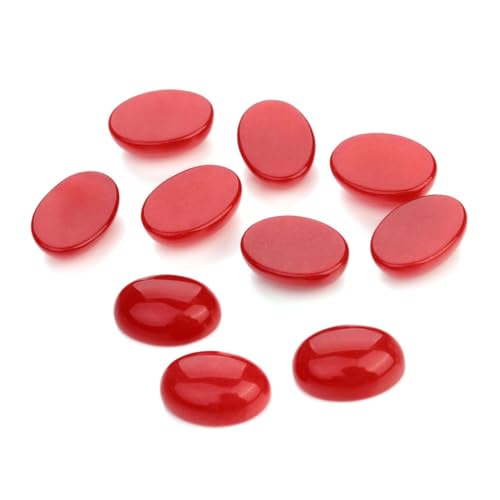 FONDOTIN 10 Stück Teiliges Rotes Achatstein Oval Flach DIY Schmuck Zubehör für Uhr und Schmuckgestaltung Natürliche Edelstein Cabochons für Armbänder und Ketten von FONDOTIN