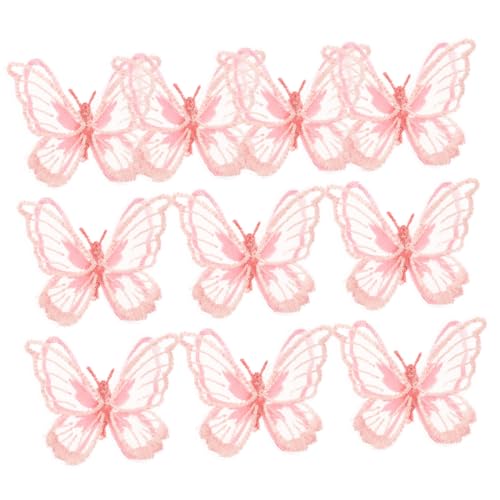 FONDOTIN 10 Stück Teiliges Schmetterling Bügelflicken aus Hochwertiger Spitze Doppellagige Stickerei Leichte Applikationen zum Aufbügeln und Annähen für DIY Kleidung Taschen Schuhe und von FONDOTIN