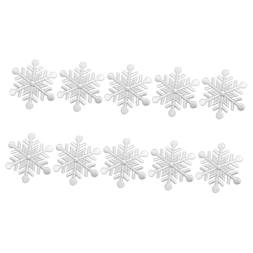 FONDOTIN 10 Stück Teiliges Schneeflocken Bügelbilder aus Hautfreundlicher Kunstseide Bestickte Applikationen zum Aufnähen und Reparieren von Kleidung Taschen Hüten und Schuhen DIY von FONDOTIN