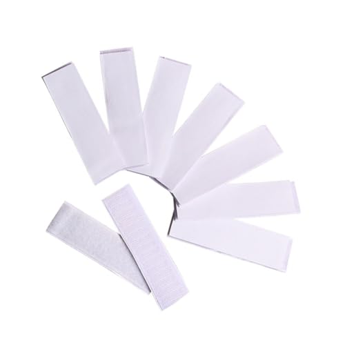 FONDOTIN 10 Stück Teiliges Selbstklebendes Klettband Transparentes Montageband mit Starkem Wiederverwendbare Klettpads für Glatte Oberflächen für Zuhause Büro Basteln und Camping von FONDOTIN
