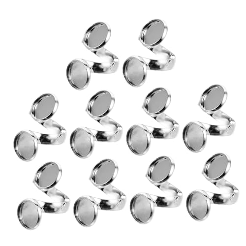 FONDOTIN 10 Stück Teiliges Verstellbare Ringrohlinge Kupfer Ringbasen mit Glatter Oberfläche DIY Schmuckherstellung Materialien für Fingerringe Leicht und Kompakt für Kreative von FONDOTIN