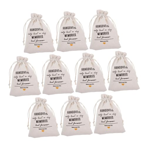 FONDOTIN 10 Stück Teiliges Weiße Kordelzugbeutel aus Strapazierfähigem für Junggesellinnenabschiede und Hochzeiten Praktische Bags als und Partytüten Elegant und Wiederverwendbar von FONDOTIN