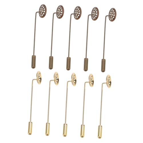 FONDOTIN 10 Stück Teiliges Zinklegierung Broschenbasis Runde Tabletts DIY Schmuckherstellung Lapel Pins Corsage Anstecknadeln Basteln Zubehör Gold und Antikgrün von FONDOTIN
