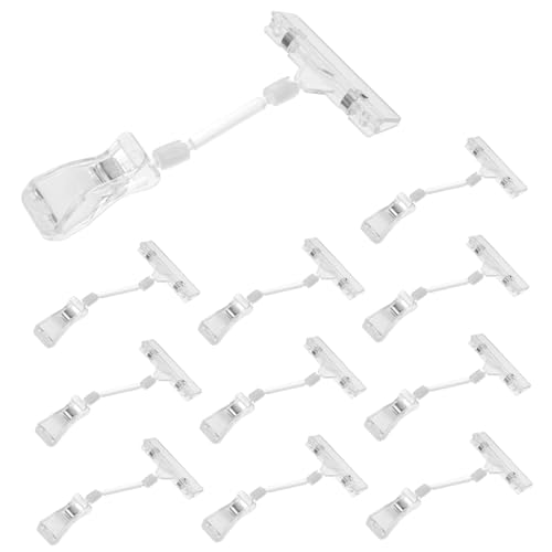 FONDOTIN 10 Stück Transparente Preisschildhalter Drehbar Flexibel Verstellbar Praktische Schilderclips für Supermarkt Einzelhandel Verkaufsdisplay FONDOTIN 10 Stück Transparente Preisschildhalter Drehbar Flexibel Verstellbar Praktische Schilderclips für Supermarkt Einzelhandel Verkaufsdisplay von FONDOTIN