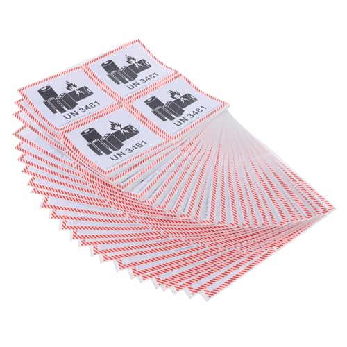 FONDOTIN 100 Blatt Selbstklebende Lithiumbatterie Warnetiketten Feuerfeste Transportaufkleber Sichere Versand Lagerhinweise Praktische Packung für Batterie FONDOTIN 100 Blatt Selbstklebende Lithiumbatterie Warnetiketten Feuerfeste Transportaufkleber Sichere Versand Lagerhinweise Praktische Packung für Batterie von FONDOTIN