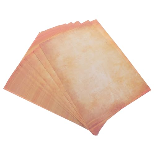 FONDOTIN 100 Blatt Vintage Briefpapier Din Beidseitig Bedrucktes Schreibpapier in Warmen Farben Dickes Glattes Pergamentpapier für Einladungen Dankesbriefe Kalligrafie Basteln und Notizen von FONDOTIN