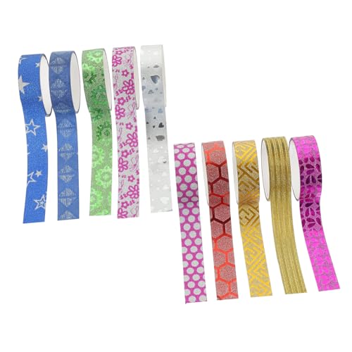 FONDOTIN 100 Rollen Glitter Washi Tape Buntes Dekoratives Klebeband für DIY Scrapbooking Geschenkverpackung Basteln und Planer Leicht Klebend Abreißbar Vielseitig Einsetzbar von FONDOTIN