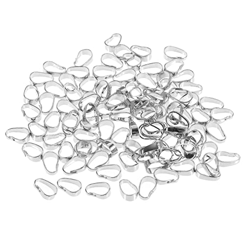 FONDOTIN 100 Stück Anhänger Verschluss Groß Legierung Langlebig Schmuck Clip für Halsketten und Armbänder DIY Collierschlaufe Anhänge Verbindung nicht Verblassend Hautfreundlich von FONDOTIN
