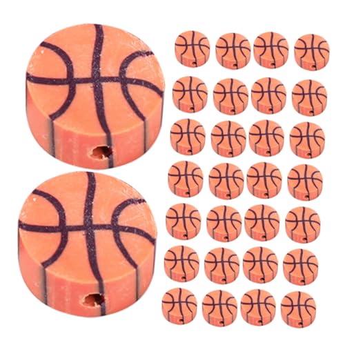 FONDOTIN 100 Stück Basketball Clay Perlen für Schmuckherstellung DIY Polymer Clay Armband Halskettenperlen Leichte und Robuste Lose Perlen mit Bohrung zum Auffädeln zum Basteln und FONDOTIN 100 Stück Basketball Clay Perlen für Schmuckherstellung DIY Polymer Clay Armband Halskettenperlen Leichte und Robuste Lose Perlen mit Bohrung zum Auffädeln zum Basteln und von FONDOTIN