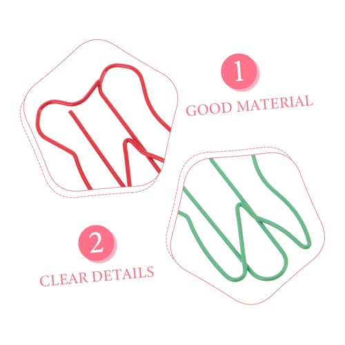 FONDOTIN 100 Stück Bunte Büroklammern in Zahnform Kleine Kreative Büroklammern in Gelb Grün Schwarz Weiß und Rot Praktische für Büro Schule und Zuhause Farbenfrohe Spielerische von FONDOTIN
