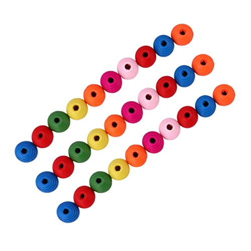 FONDOTIN 100 Stück Bunte Holzperlen für DIY Schmuckherstellung Bastelmaterial Natürliche Holzperlen zum Auffädeln Armband Perlen für Jungen und Mädchen von FONDOTIN