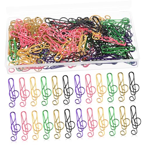 FONDOTIN 100 Stück Bunte Metall büroklammern Musiknoten design Stabile Paper Clips Farbmix Für Schule Büro Dokumentenorganisation Zufällige Farbe Zufällige Farbe FONDOTIN 100 Stück Bunte Metall büroklammern Musiknoten design Stabile Paper Clips Farbmix Für Schule Büro Dokumentenorganisation Zufällige Farbe Zufällige Farbe von FONDOTIN
