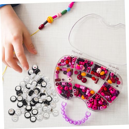 FONDOTIN 100 Stück DIY Armband Perlen mit Strass Große Lochperlen in Schwarz und Weiß Langlebige Spacer Perlen für Schmuckherstellung und Basteln Hautfreundlich und Glatt FONDOTIN 100 Stück DIY Armband Perlen mit Strass Große Lochperlen in Schwarz und Weiß Langlebige Spacer Perlen für Schmuckherstellung und Basteln Hautfreundlich und Glatt von FONDOTIN