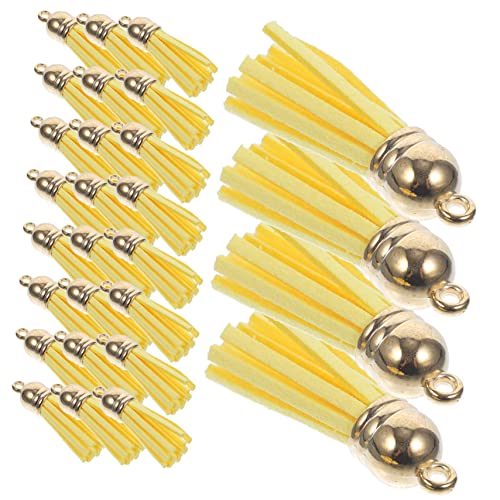 FONDOTIN 100 Stück Farbige Lederquasten Schlüssel Trendige Accessoires Charms Basteln Klein DIY Für Geldbörsen Lederquasten Dekore Lederquasten Ornamente Hängende Lederquasten von FONDOTIN