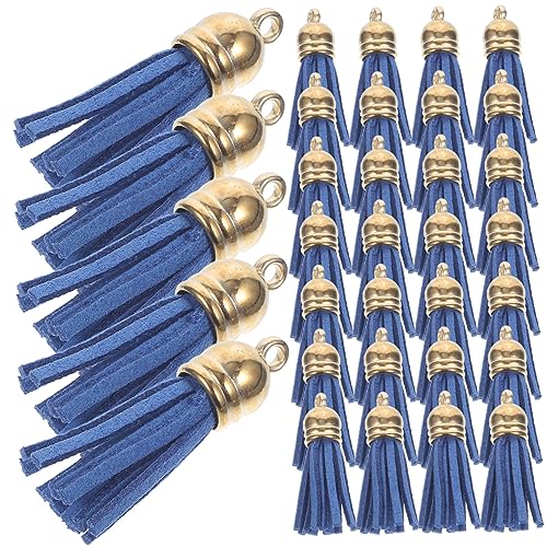 FONDOTIN 100 Stück Farbige Lederquasten Zum Basteln Von Schlüsseln Charms Fransendekoration Lederquasten Ornamente Hängende Lederquasten Lederquasten Für Handtaschen Quasten Zum von FONDOTIN