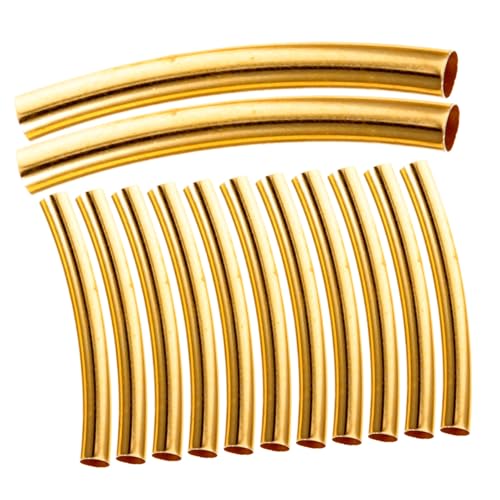 FONDOTIN 100 Stück Gebogene Metall Röhrenperlen Leichte Spacer Perlen für DIY Schmuckherstellung Haltbare Zwischenstücke für Armbänder und Halsketten Goldfarben Poliert FONDOTIN 100 Stück Gebogene Metall Röhrenperlen Leichte Spacer Perlen für DIY Schmuckherstellung Haltbare Zwischenstücke für Armbänder und Halsketten Goldfarben Poliert von FONDOTIN